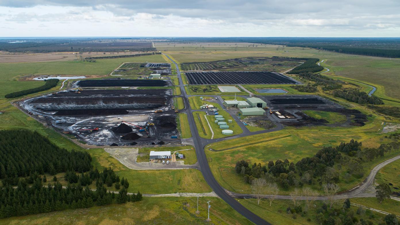 Aerial view of Gippsland Regional Organics
