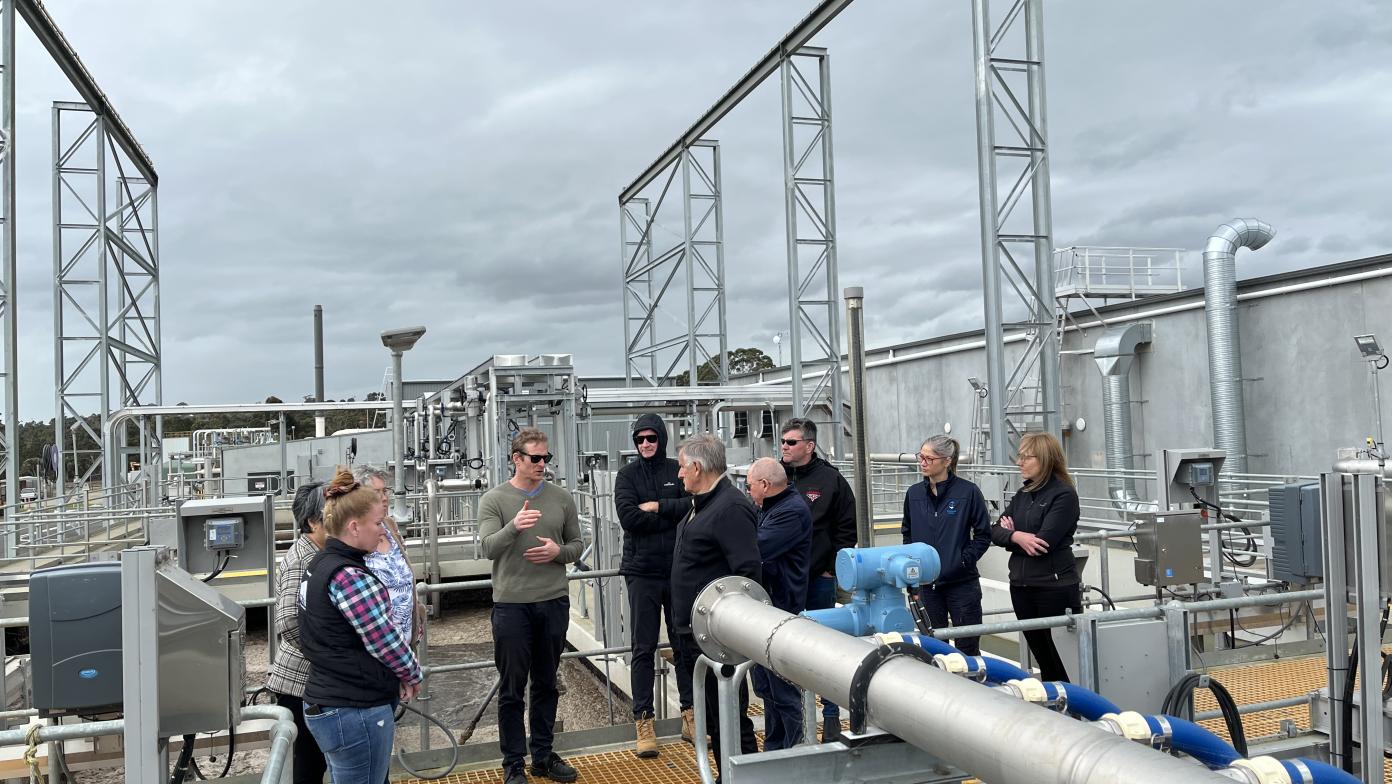 Members of the Customer Reference Group tour the Drouin wastewater treatment plant