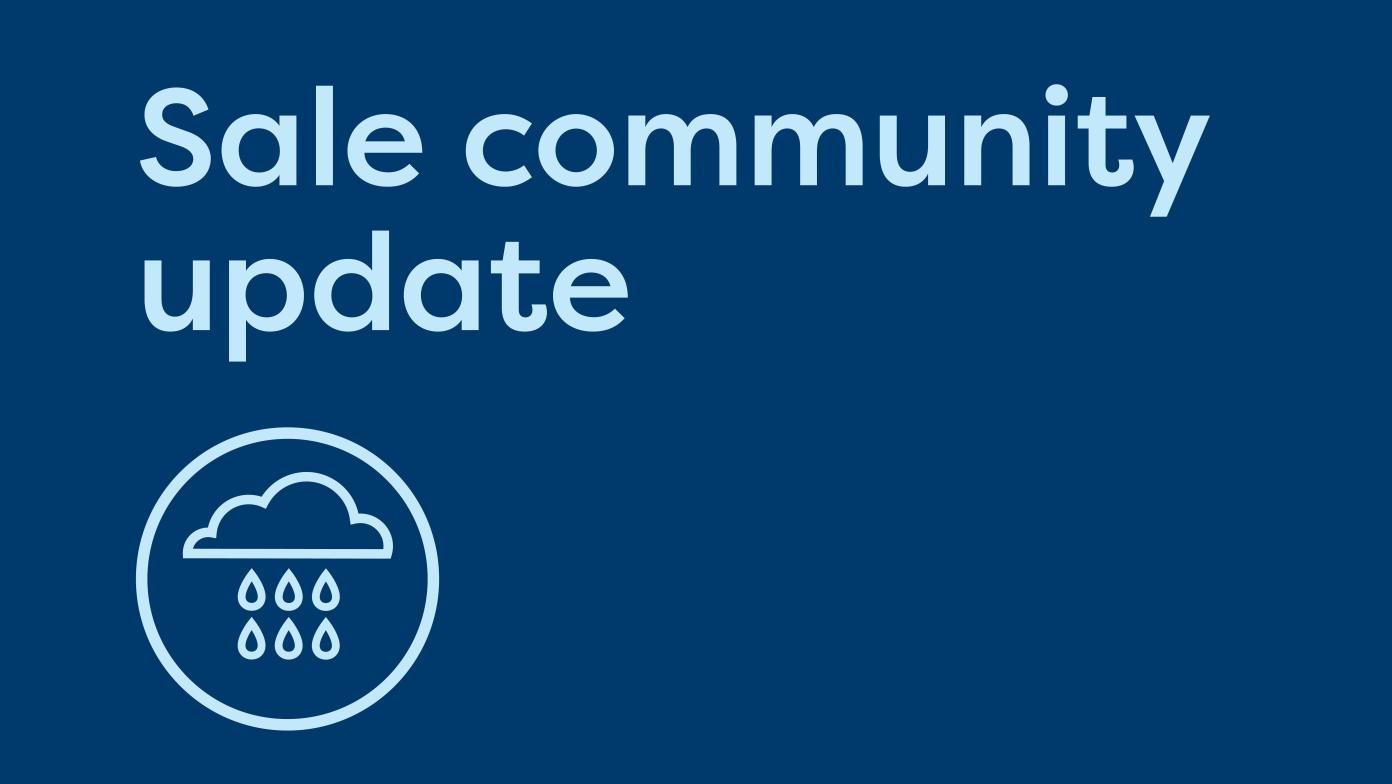 Sale community update