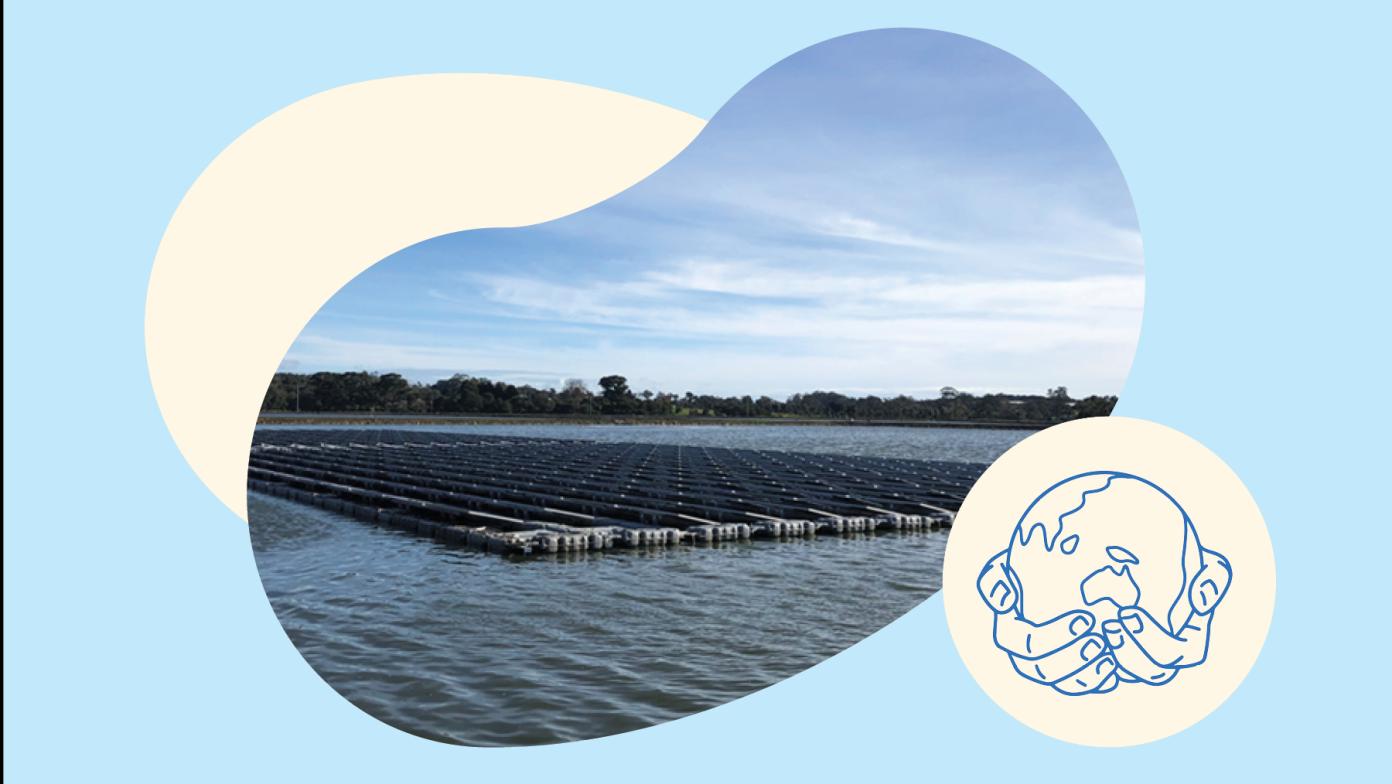 Floating solar panels 