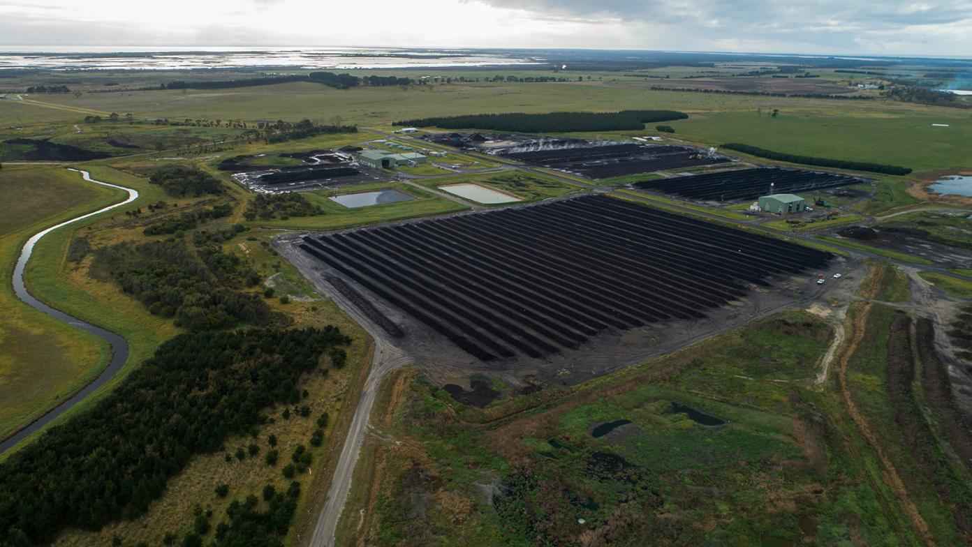 Drone photo of the Gippsland Regional Organics site