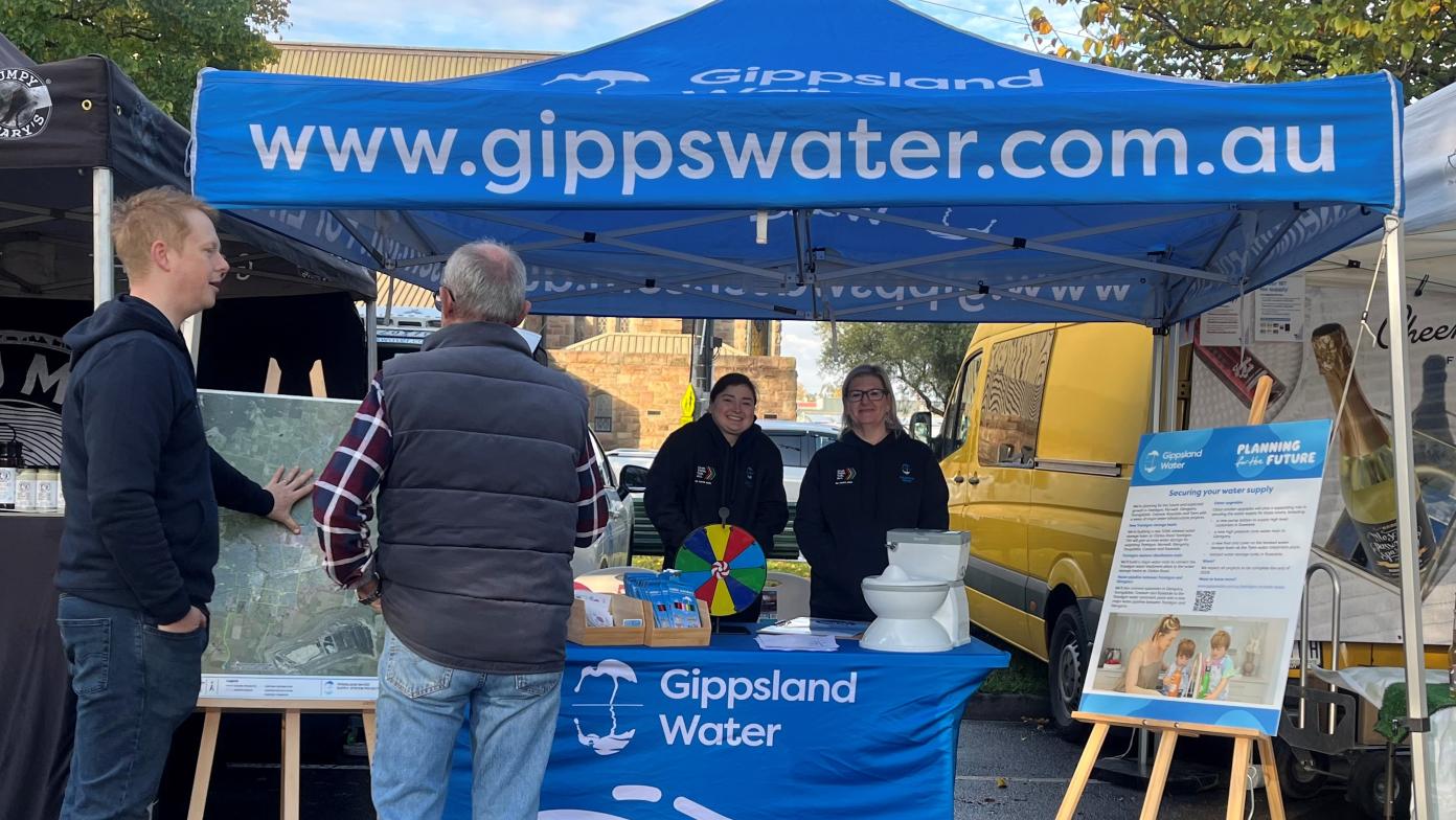 Gippsland Water stall at community market