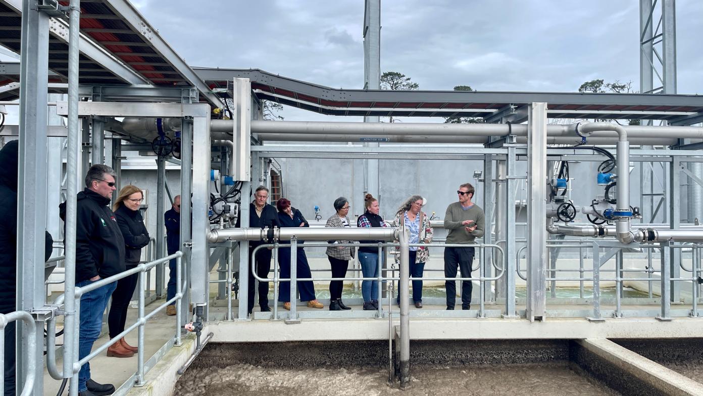 The Gippsland Water Customer Reference Group attending a site tour of the Drouin wastewater treatment plant.
