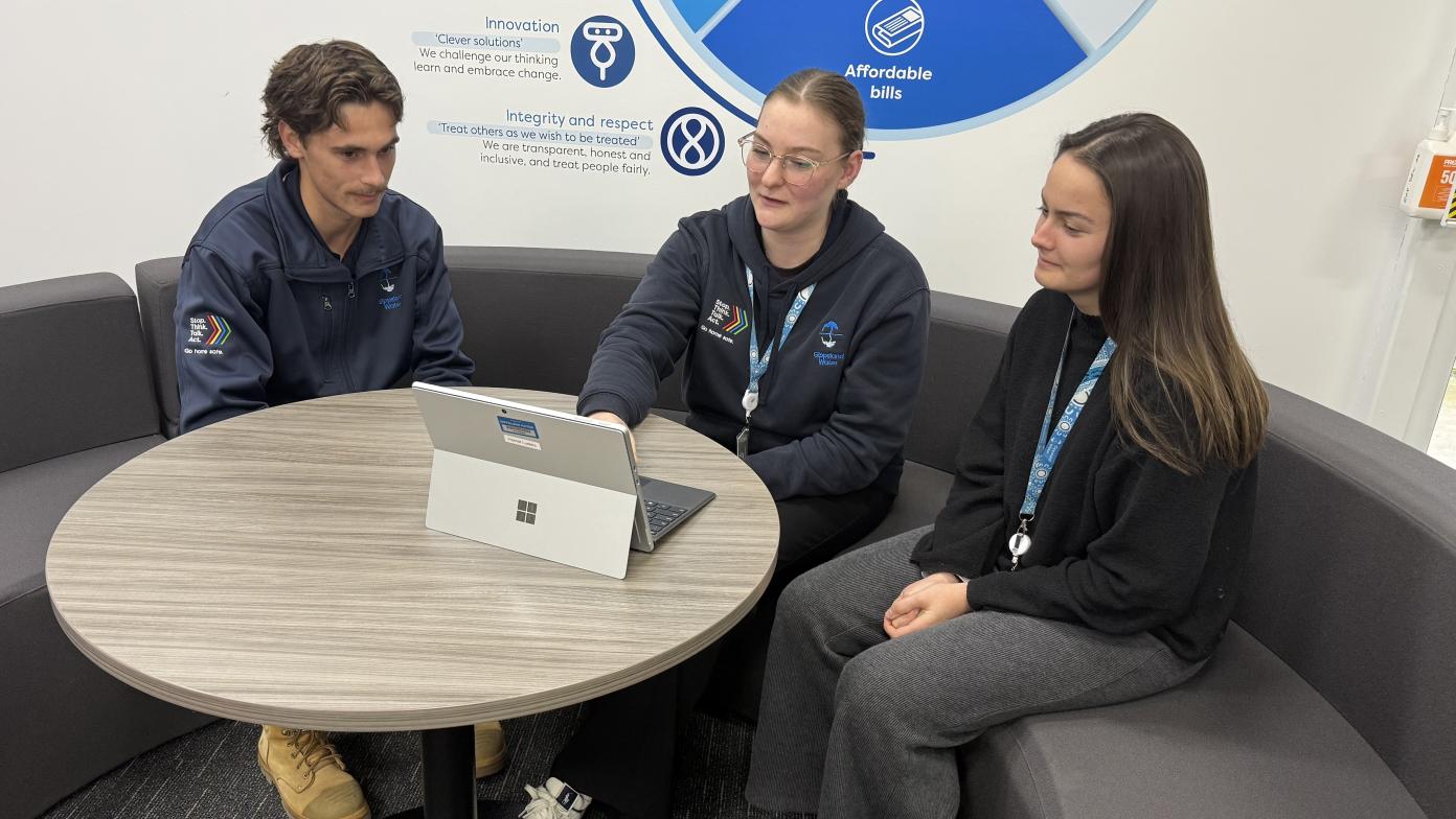 Gippsland Water interns collaborating