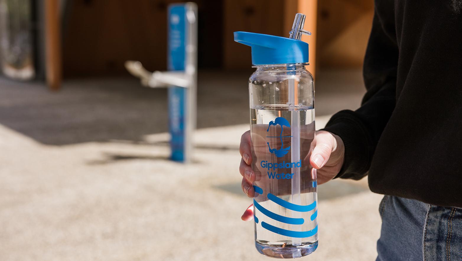 Gippland Water-branded drinking bottle