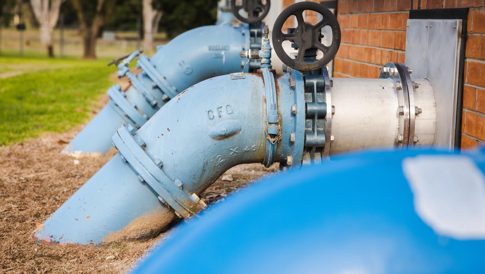 Pipes go into the ground. 