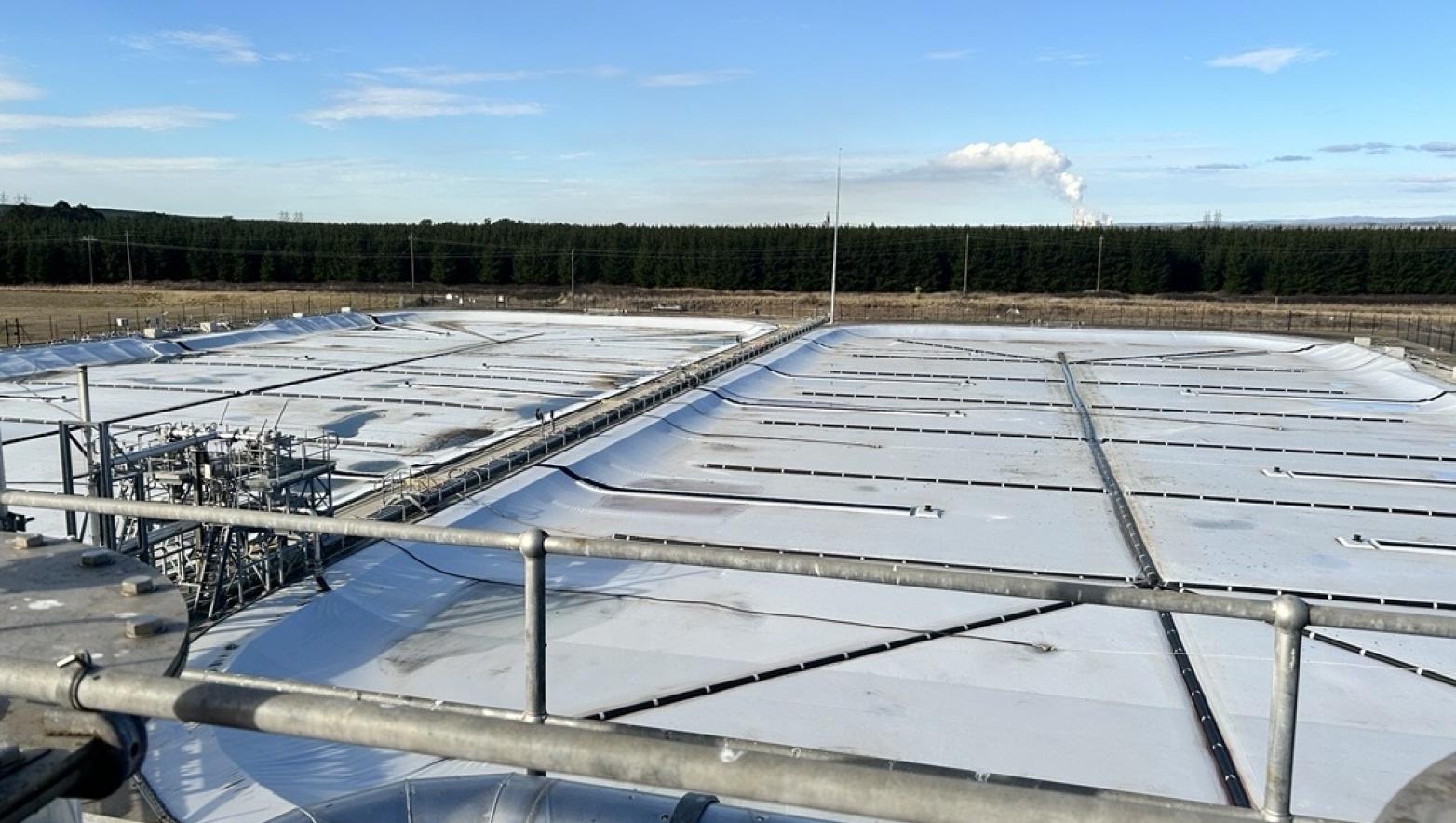 The two new anaerobic covers at the Gippsland Water Factory