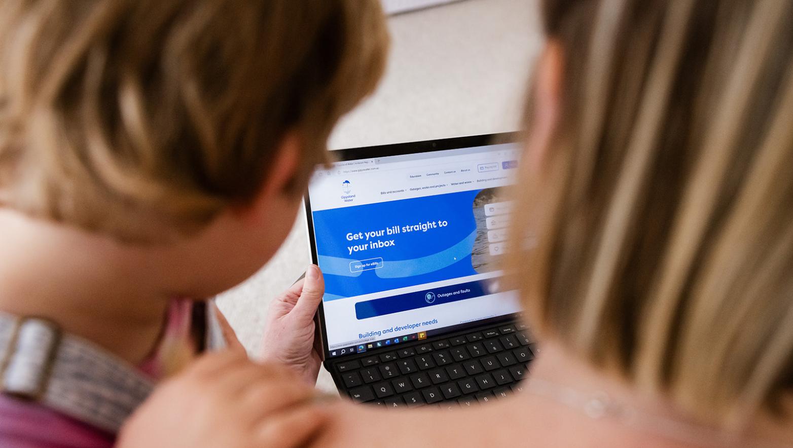 Customer viewing our website on laptop
