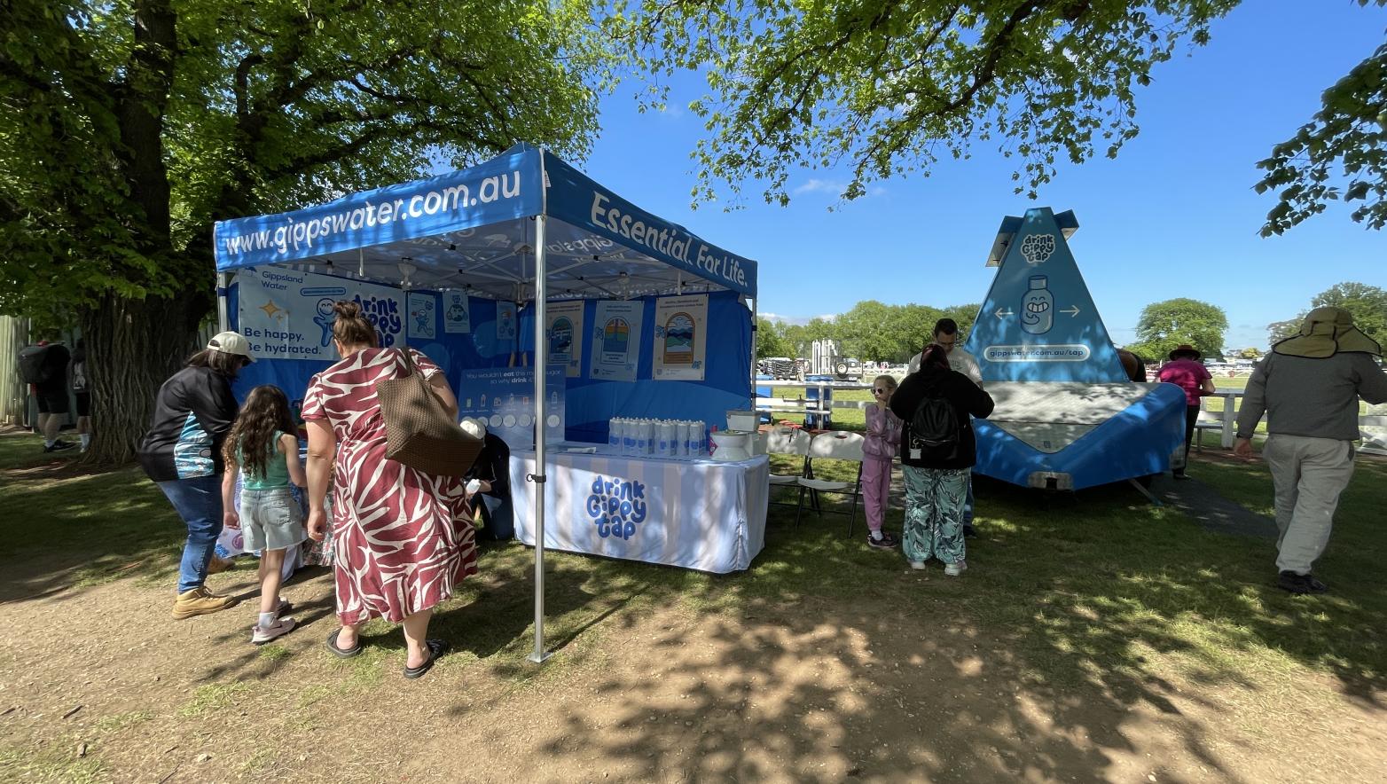 Gippsland Water's mobile water trailer at a community event
