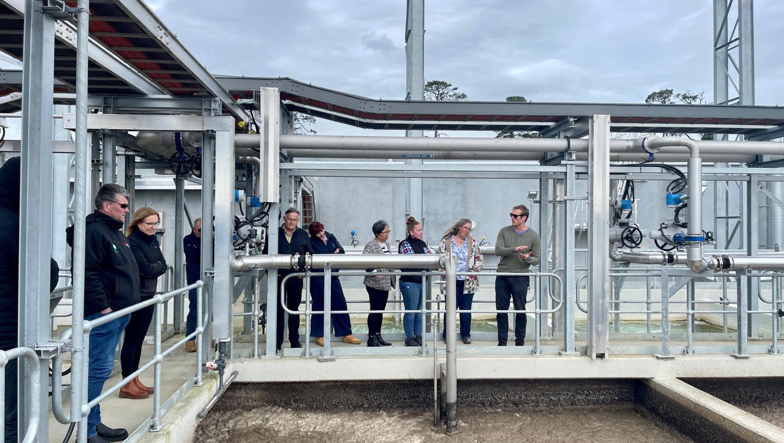 The Gippsland Water Customer Reference Group attending a site tour of the Drouin wastewater treatment plant.