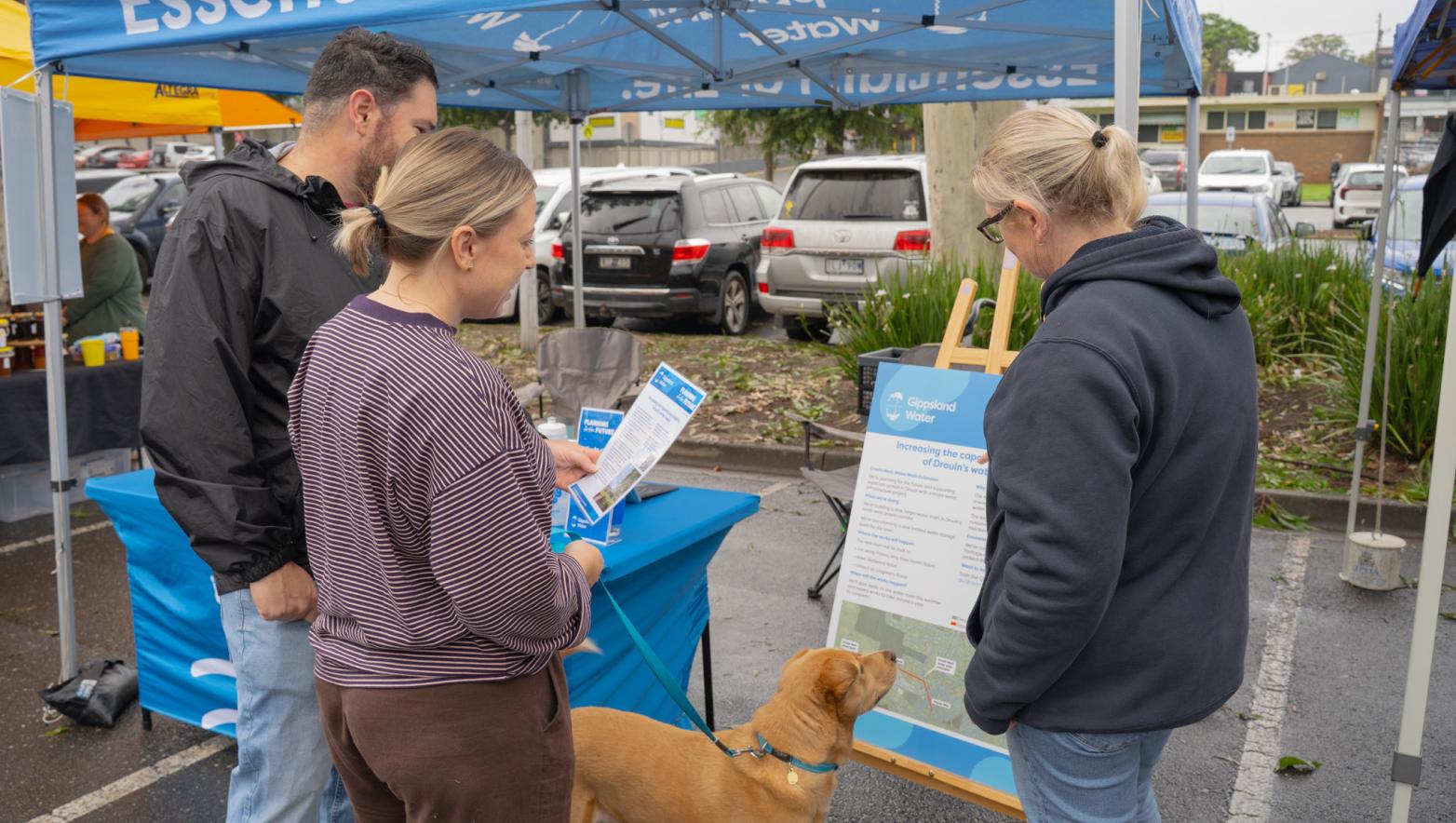 Gippsland Water staff showing information to the community