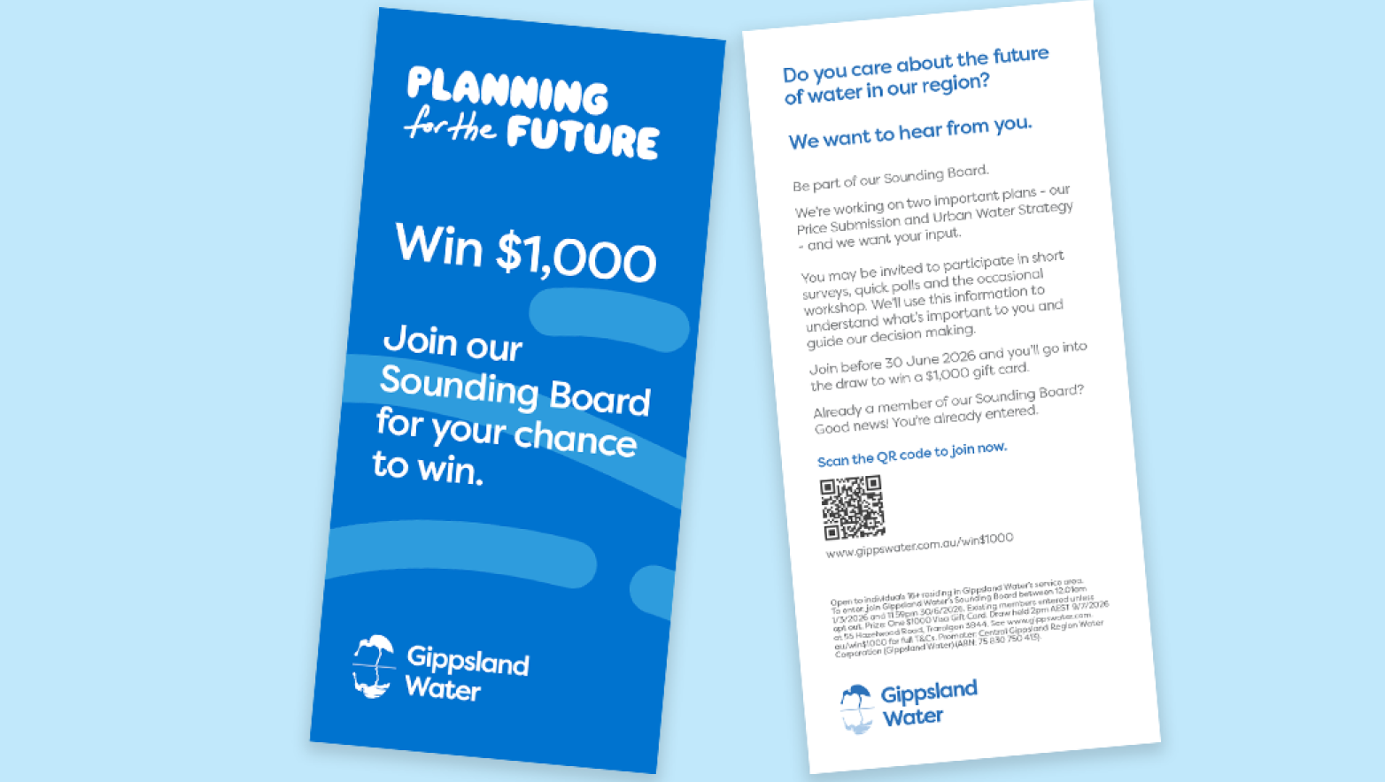Customer Sounding Board bill insert encouraging people to join